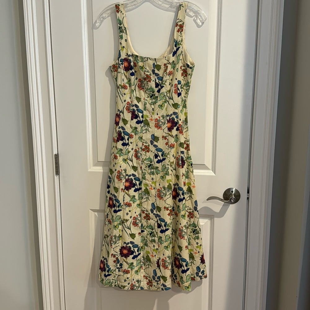 Christian Lacroix Cream Floral Midi Dress